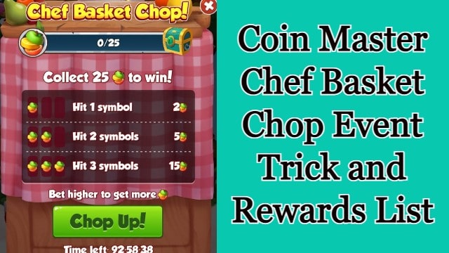 Coin Master Chef Basket Chop Event Trick and Rewards List